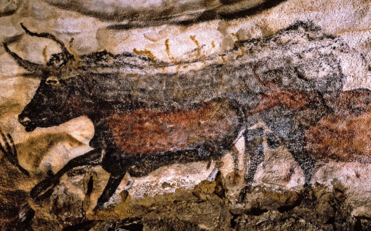     Die zwei roten Kühe – Ausschnitt aus den Malereien von Lascaux